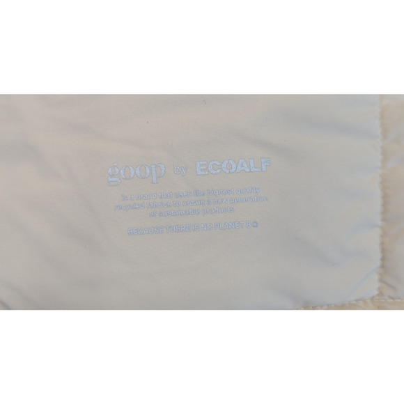 Goop by Ecoalf Womens Beige Hooded‎ 3/4 Sleeve Puffer Poncho Coat Jacket Size OS - Picture 11 of 12